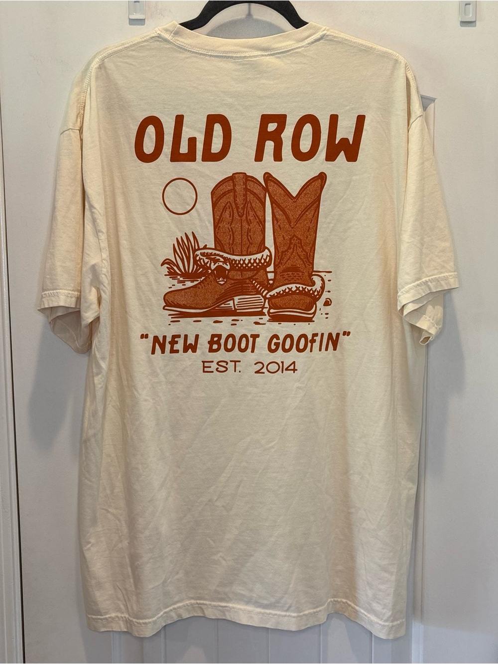 Old Row New Boot Goofin Pocket T-Shirt Cream  Ivory X-Large XL Comfort Colors